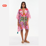Load image into Gallery viewer, Kaftano con fantasia pappagalli
