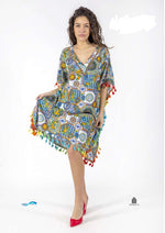 Load image into Gallery viewer, Abito corto con nappine