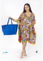 Load image into Gallery viewer, Abito corto con nappine