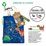 Load image into Gallery viewer, Borsa da pranzo riciclata con dinosauri