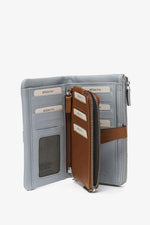 Carica l'immagine nel visualizzatore di Gallery, Portafoglio in pelle bicolore