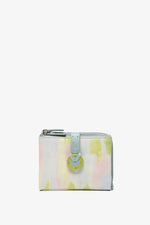 Load image into Gallery viewer, Portafoglio piccolo in pelle con stampa verde