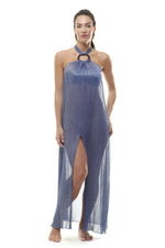 Carica l'immagine nel visualizzatore di Gallery, Abito Americano Blu Lamè