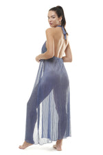 Carica l'immagine nel visualizzatore di Gallery, Abito Americano Blu Lamè