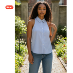 Carica l'immagine nel visualizzatore di Gallery, Camicia smanicata a righe