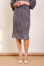 Load image into Gallery viewer, Gonna longuette con paillettes