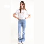Carica l'immagine nel visualizzatore di Gallery, Jeans slim feat a campana