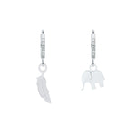 Load image into Gallery viewer, Orecchini anelle “La piuma magica e l’elefante”