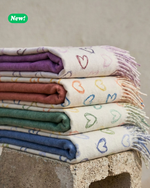 Carica l'immagine nel visualizzatore di Gallery, Pashmina reversibile Cuori