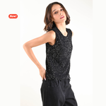 Load image into Gallery viewer, Top in maglia con paillettes