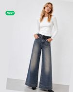 Carica l'immagine nel visualizzatore di Gallery, Jeans culotte con cintura