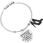 Carica l'immagine nel visualizzatore di Gallery, Bracciale rigido donna con charms e incisione - "Cenerentola è la prova.."