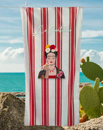 Load image into Gallery viewer, Telo mare con strisce “Viva il cannolo”