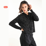 Carica l'immagine nel visualizzatore di Gallery, Cardigan in maglia con paillettes