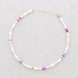 Collana Acciaio Perline Pietre