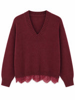 Load image into Gallery viewer, Maglione con pizzo sul fondo
