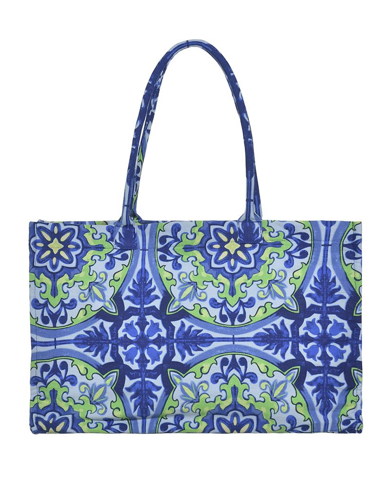 Borsa in tessuto stile maioliche