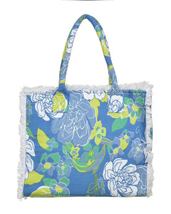 Borsa in tessuto fiori