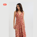 Load image into Gallery viewer, Abito lungo con dettagli dorati
