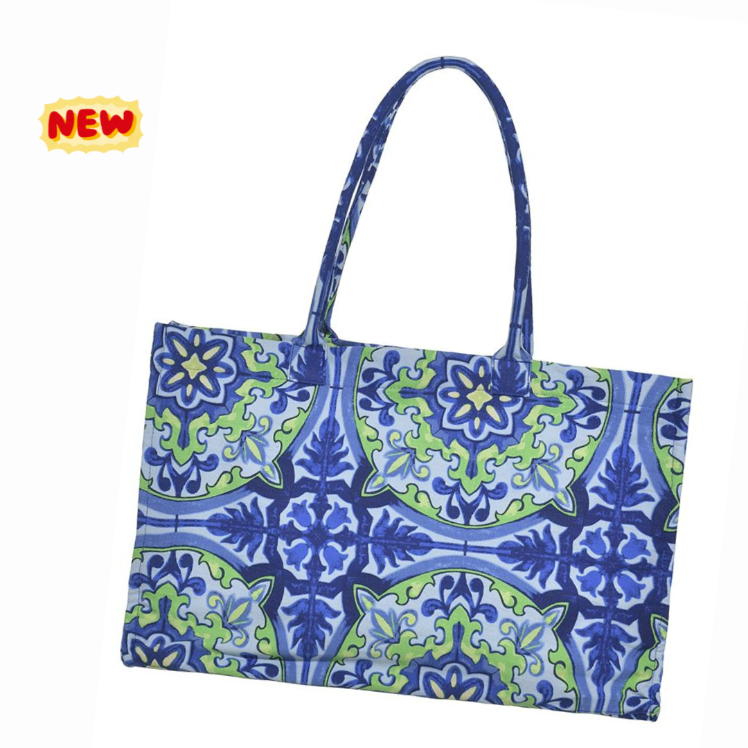 Borsa in tessuto stile maioliche