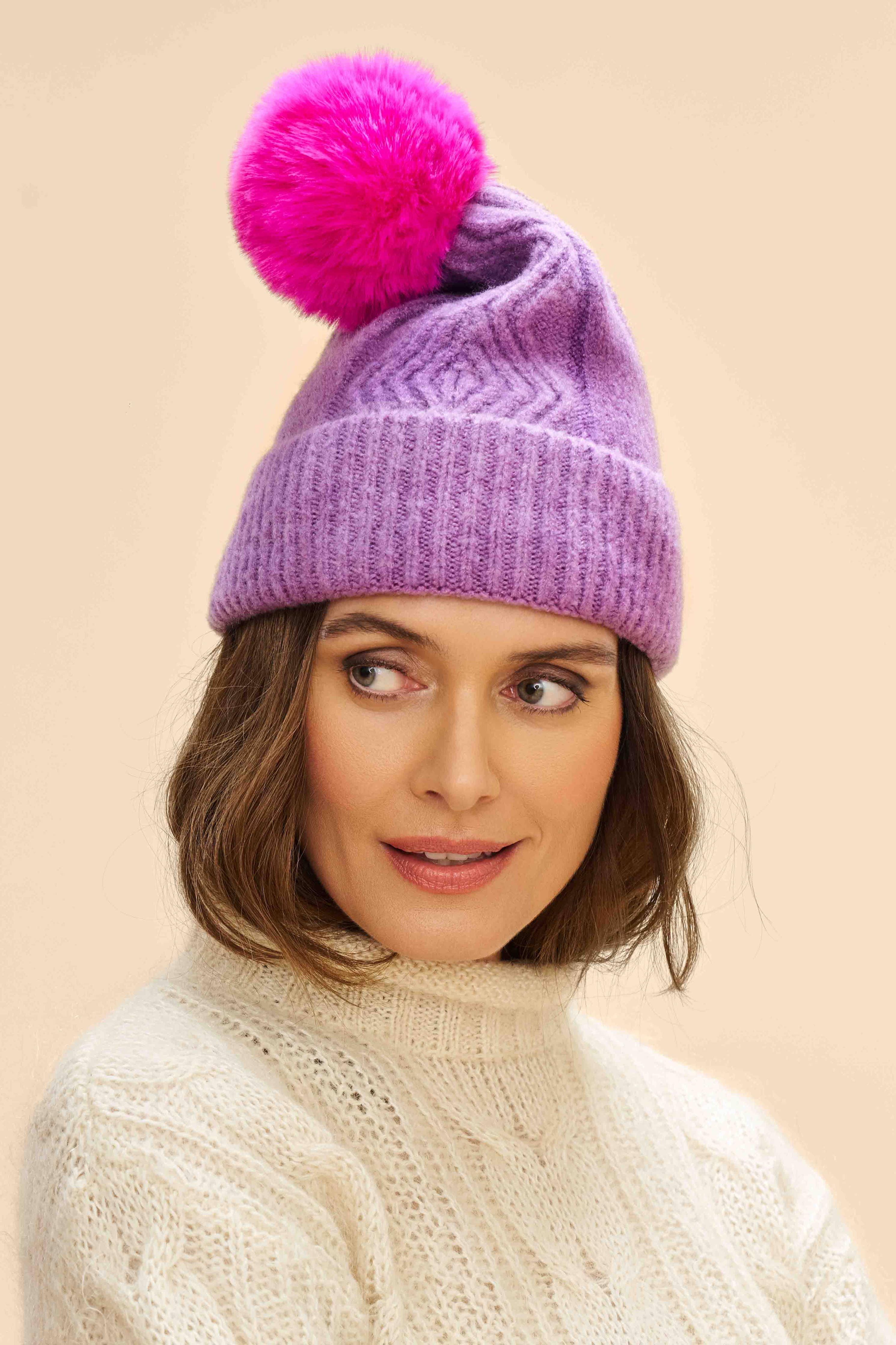 Cappello Ingrid Bobble - Uva