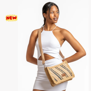 Borsa a tracolla in rafia