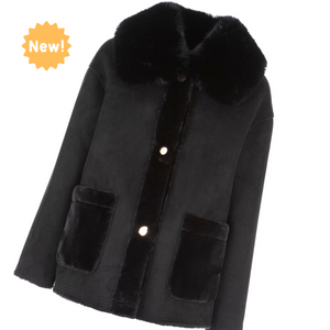 Cappotto con ecopelliccia