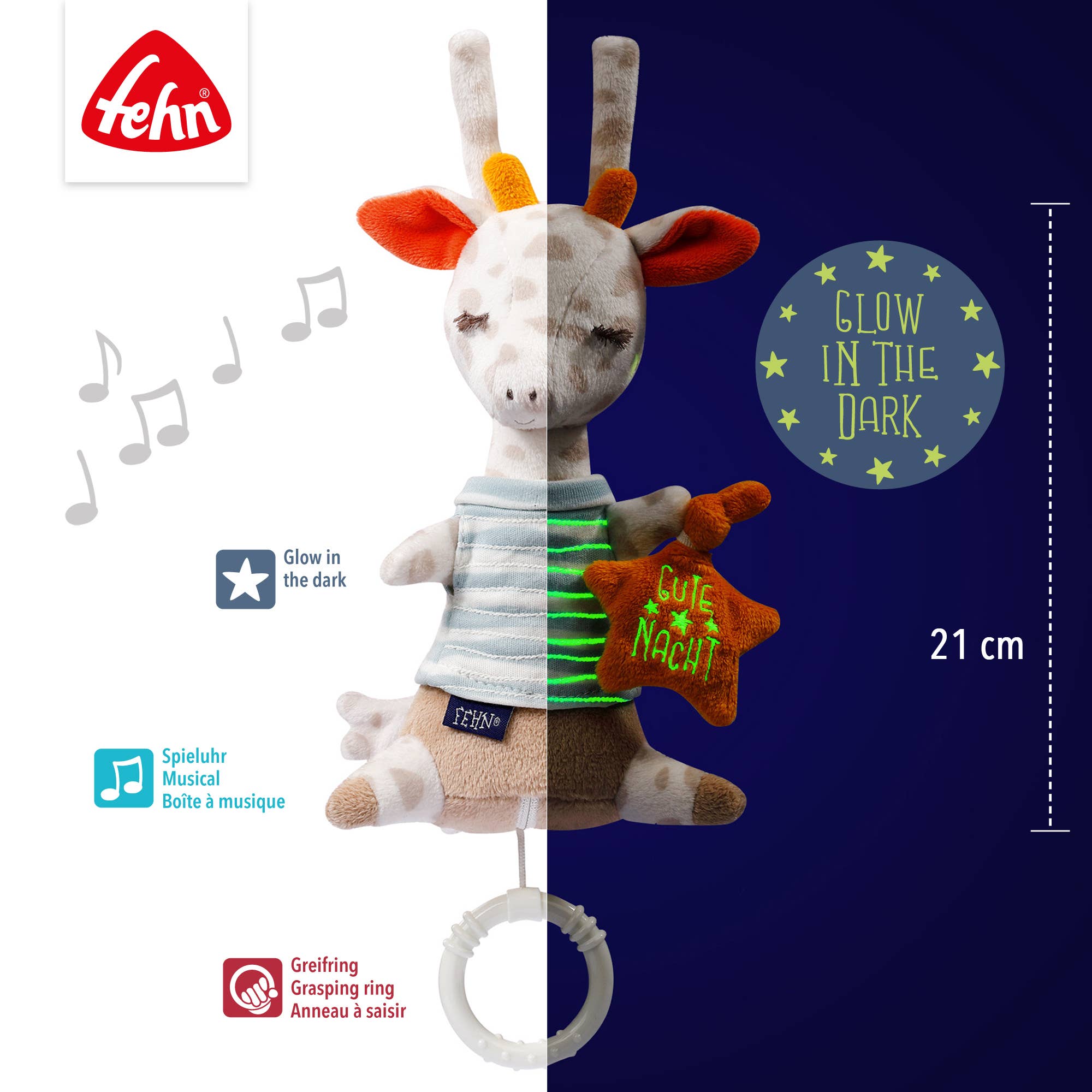 Peluche e mini carillon con giraffa