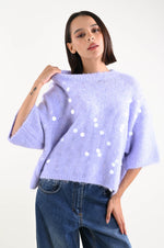 Load image into Gallery viewer, Maglioncino manica a 3/4 maxi paillettes
