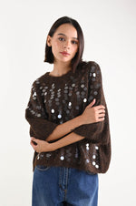 Load image into Gallery viewer, Maglioncino manica a 3/4 maxi paillettes
