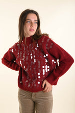 Load image into Gallery viewer, Maglione maxi paillettes
