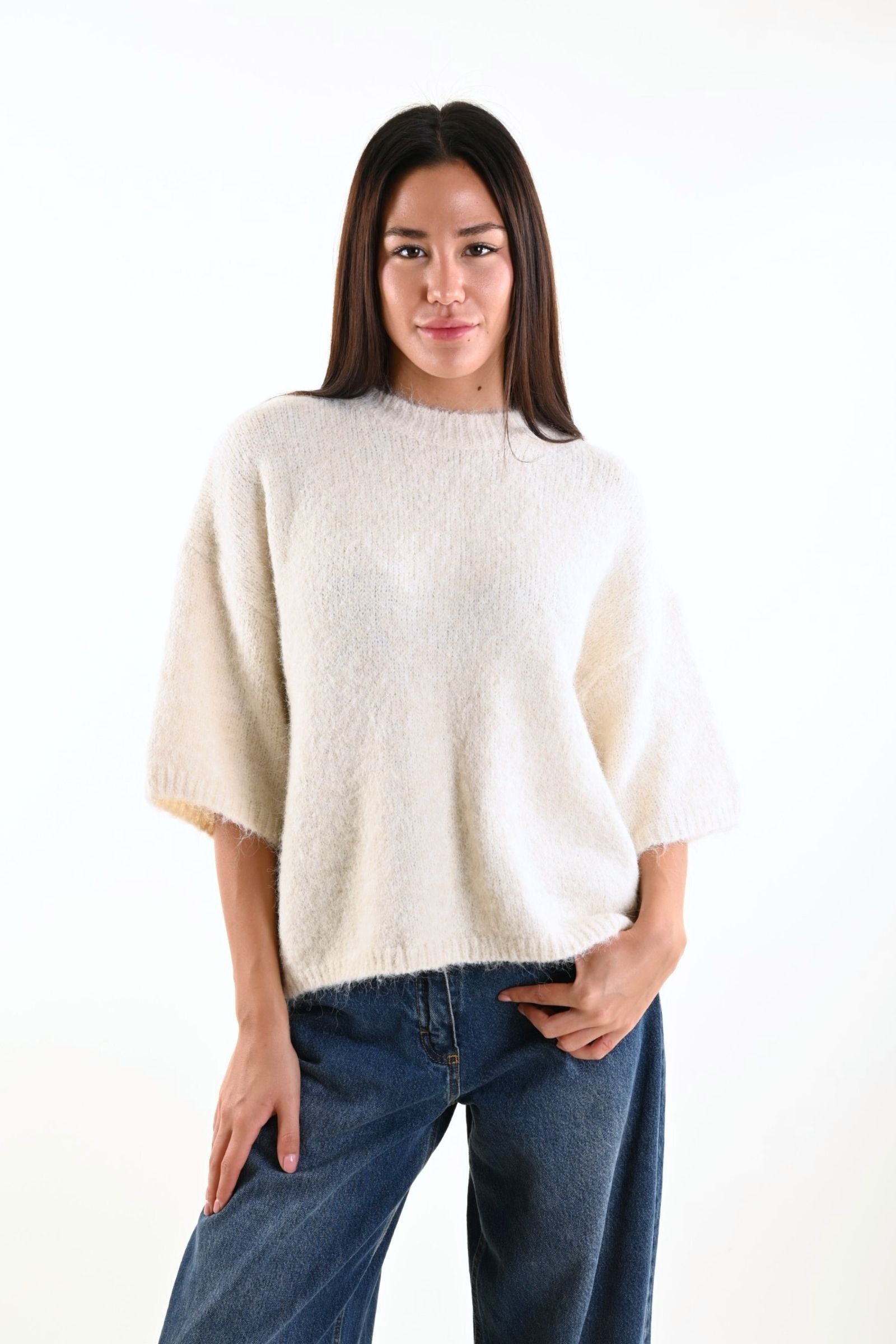 Maglione over maniche a 3/4