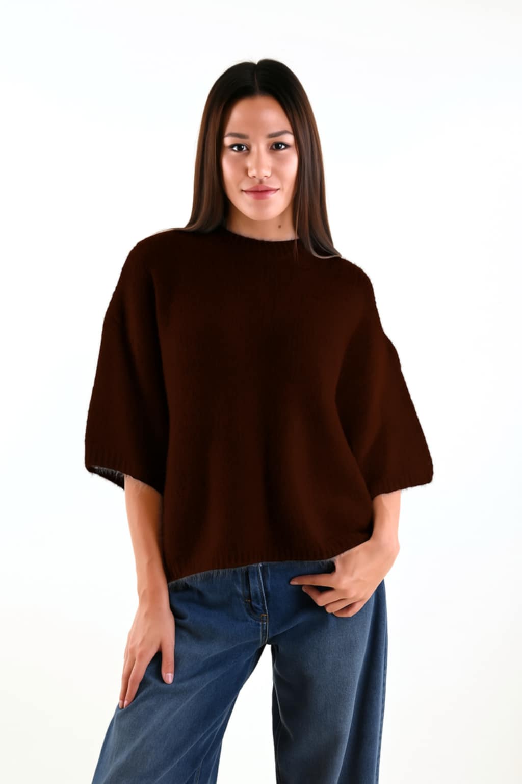 Maglione over maniche a 3/4