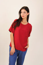 Carica l&#39;immagine nel visualizzatore di Gallery, T-shirt con tasca effetto stropicciato
