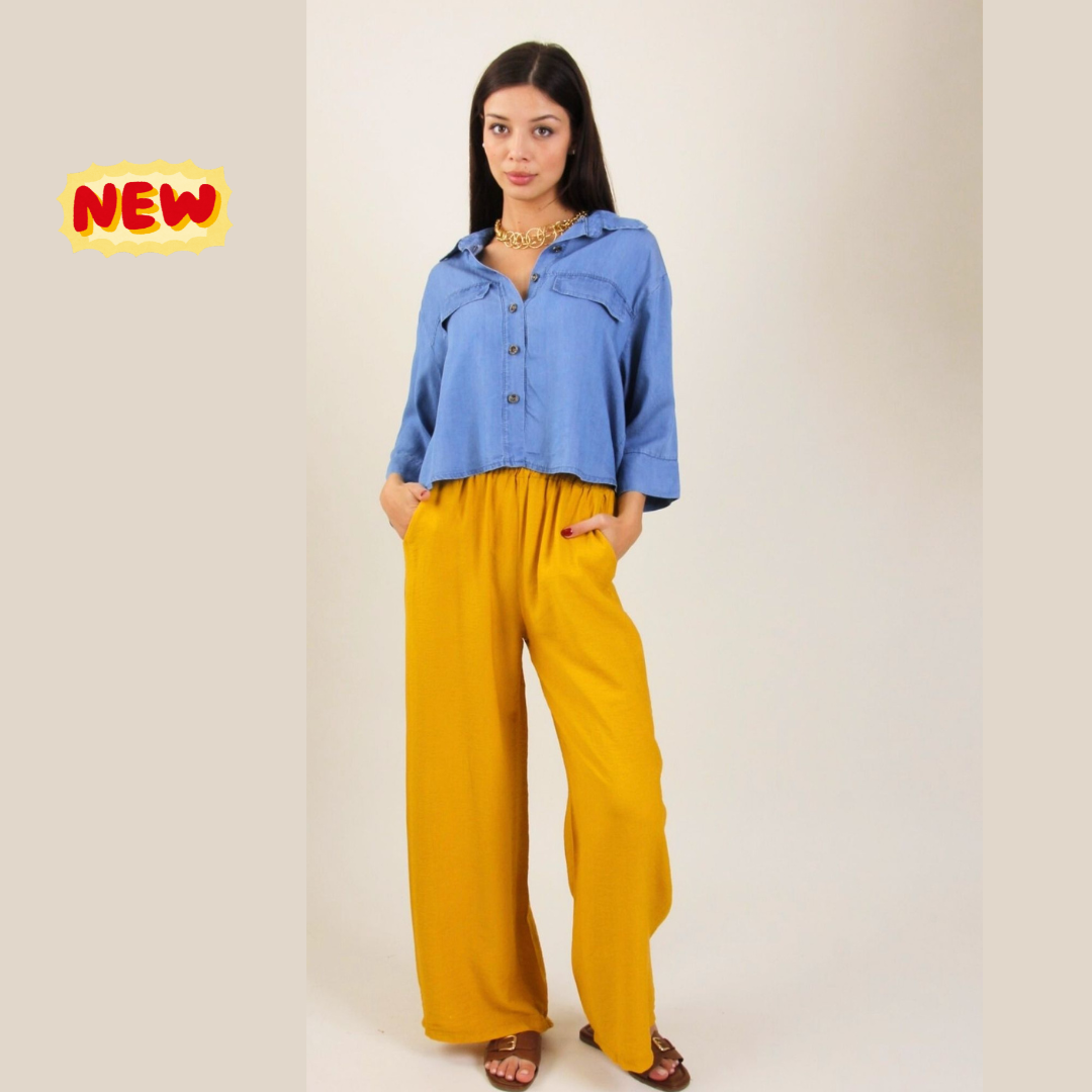 Pantaloni effetto stropicciato