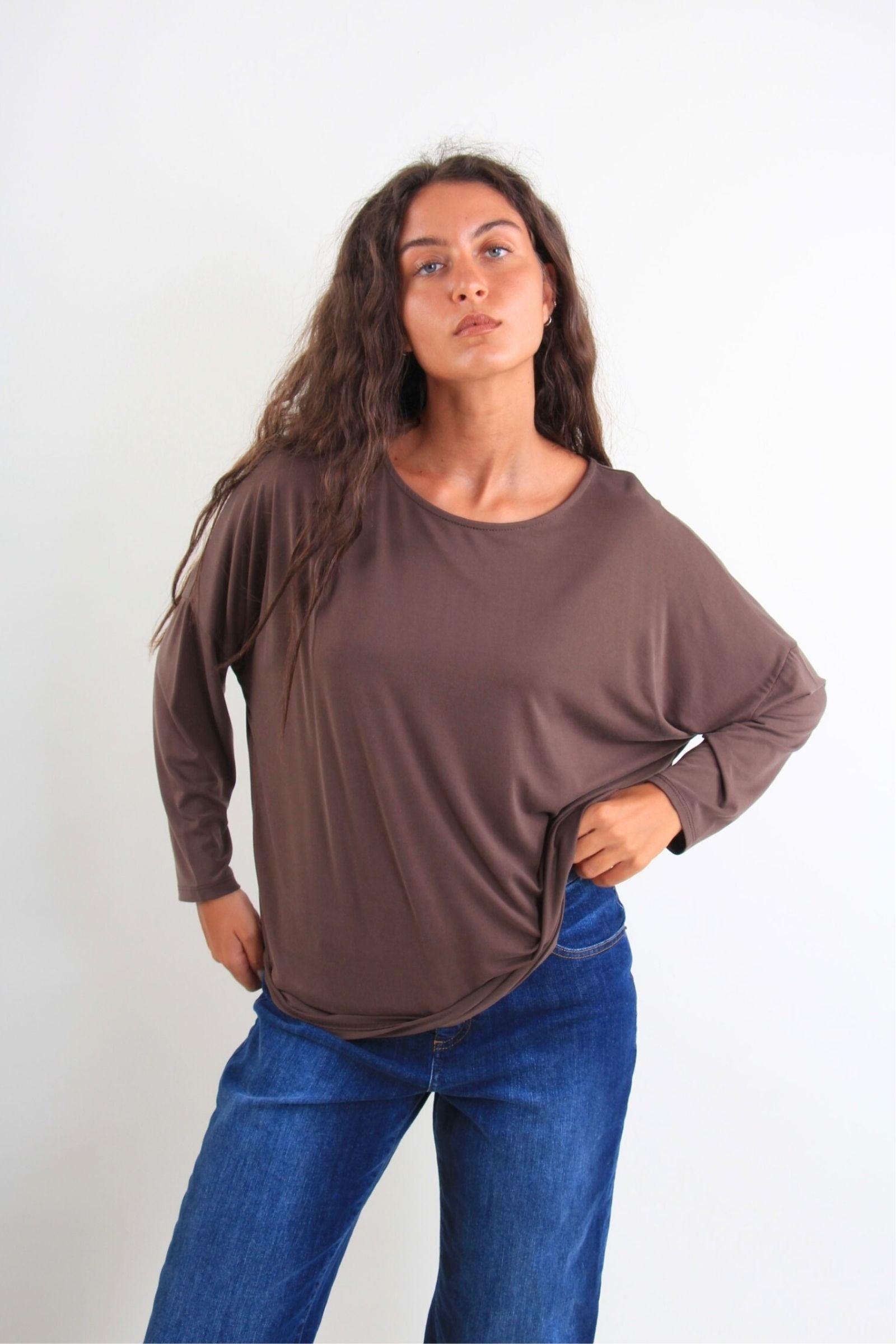 Maglia in viscosa a maniche lunghe
