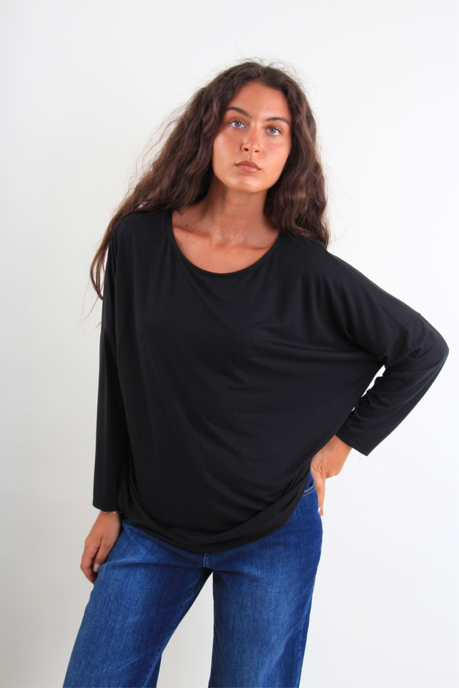 Maglia in viscosa a maniche lunghe
