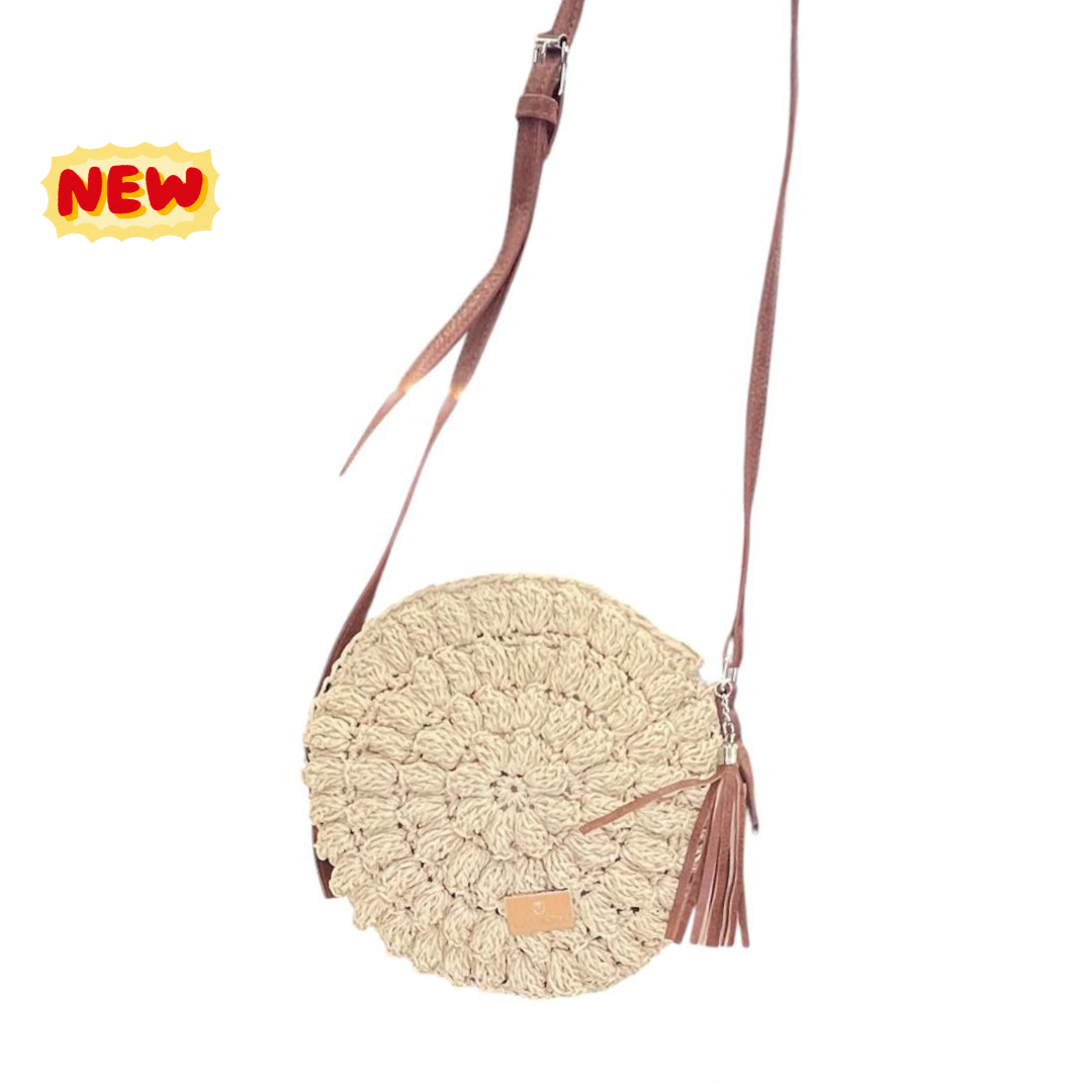 Borsa in rafia forma a disco