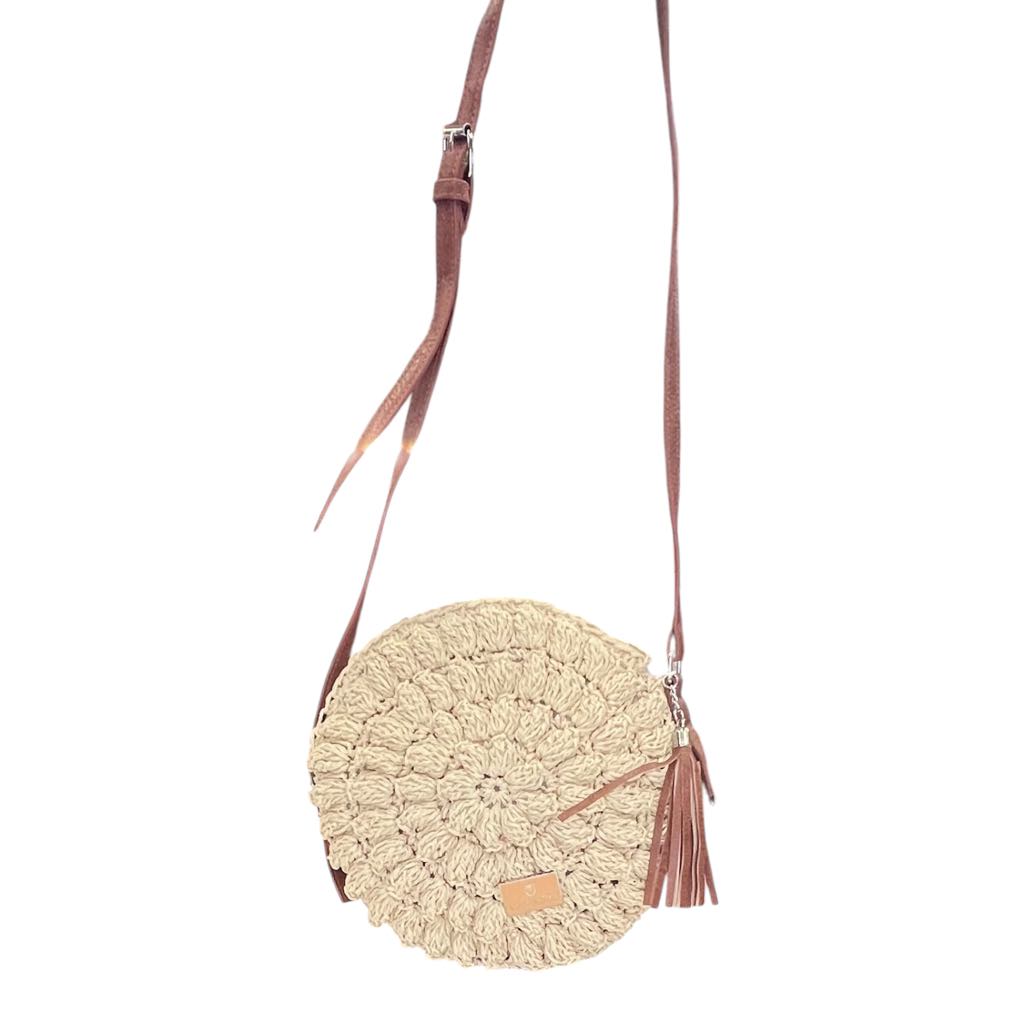 Borsa in rafia forma a disco