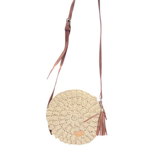 Borsa in rafia forma a disco