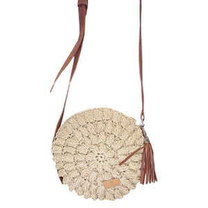 Borsa in rafia forma a disco