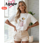 Load image into Gallery viewer, T-shirt donna bassotto su tazzine
