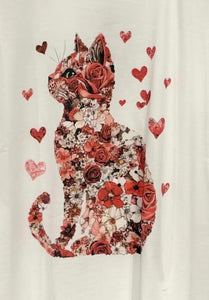 T-Shirt "gatto floreale"
