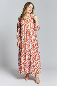 Vestito lungo con manica a 3/4