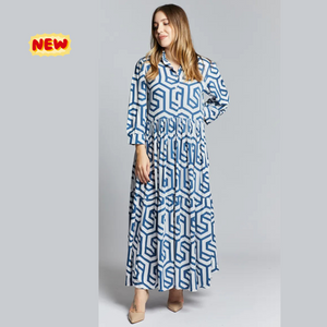 Vestito lungo con manica a 3/4