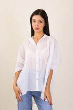Carica l&#39;immagine nel visualizzatore di Gallery, Camicia semitrasparente in cotone
