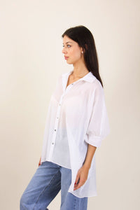 Camicia semitrasparente in cotone