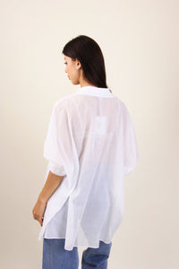 Camicia semitrasparente in cotone