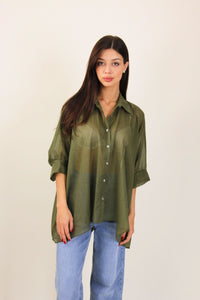Camicia semitrasparente in cotone