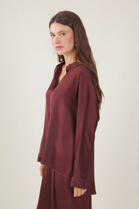 Camicia satin alla coreana